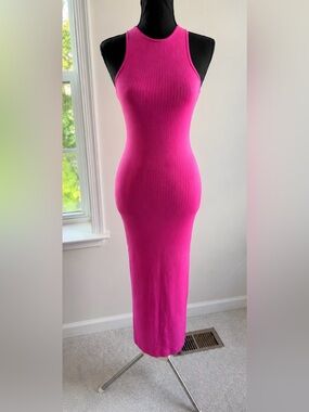 Michael Kors Hot Pink Bodycon Midi Dress XS Elegant Slim Fit
